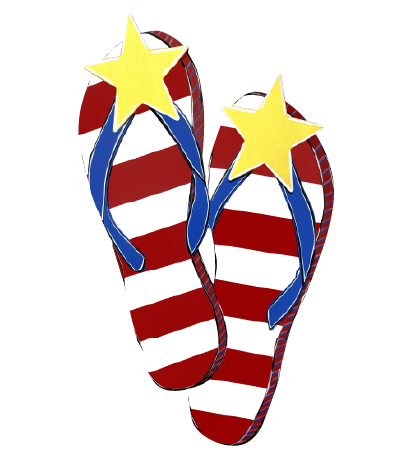 ASHLEY NICOLE DESIGNS PATROTIC FLIP FLOPS