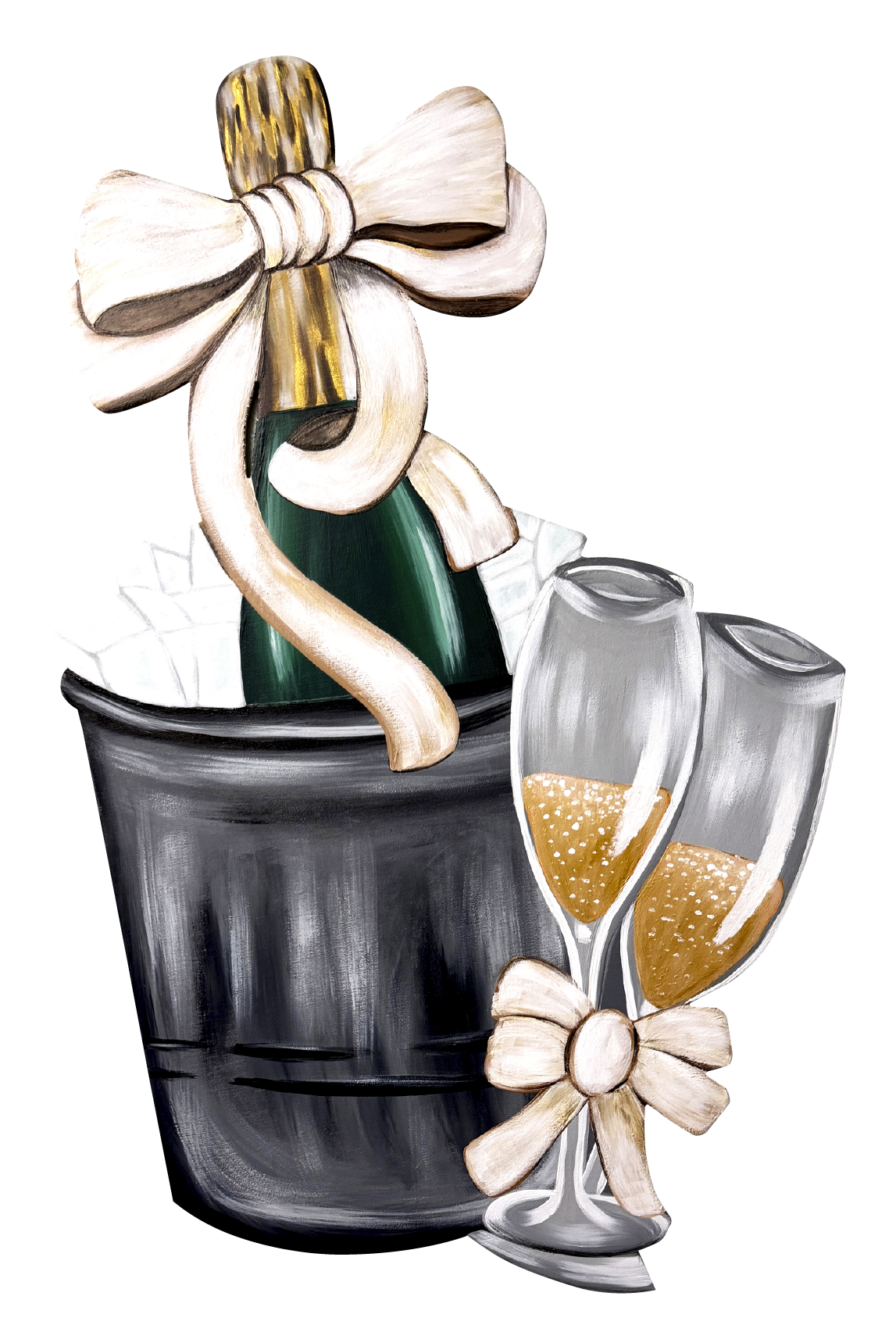 ASHLEY NICOLE DESIGNS CELEBRATION GLASSES AND BUCKET