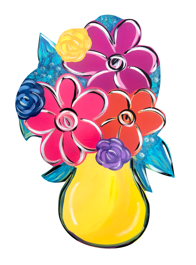 ASHLEY NICOLE DESIGNS FLOWERS IN YELLOW VASE