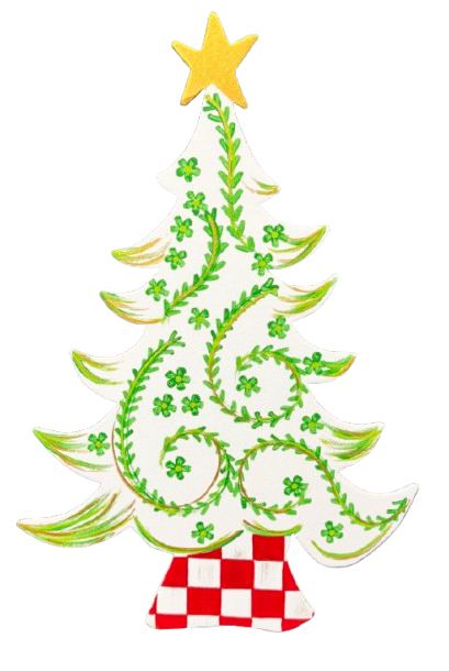 ASHLEY NICOLE DESIGNS CHRISTMAS TREE WITH CHECKERED BASE