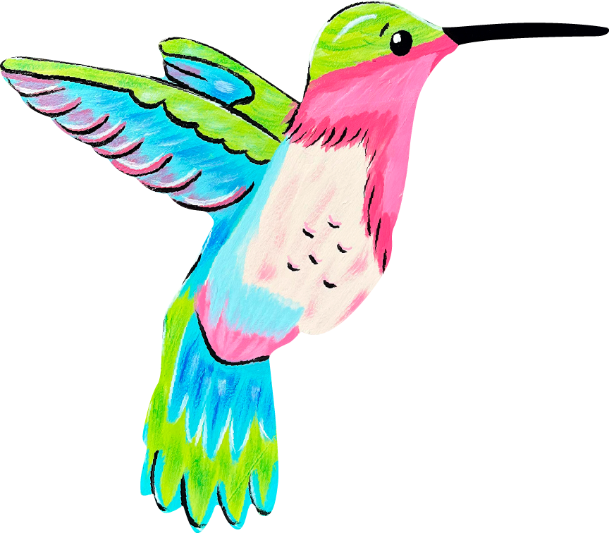 ASHLEY NICOLE DESIGNS COLORFUL HUMMINGBIRD