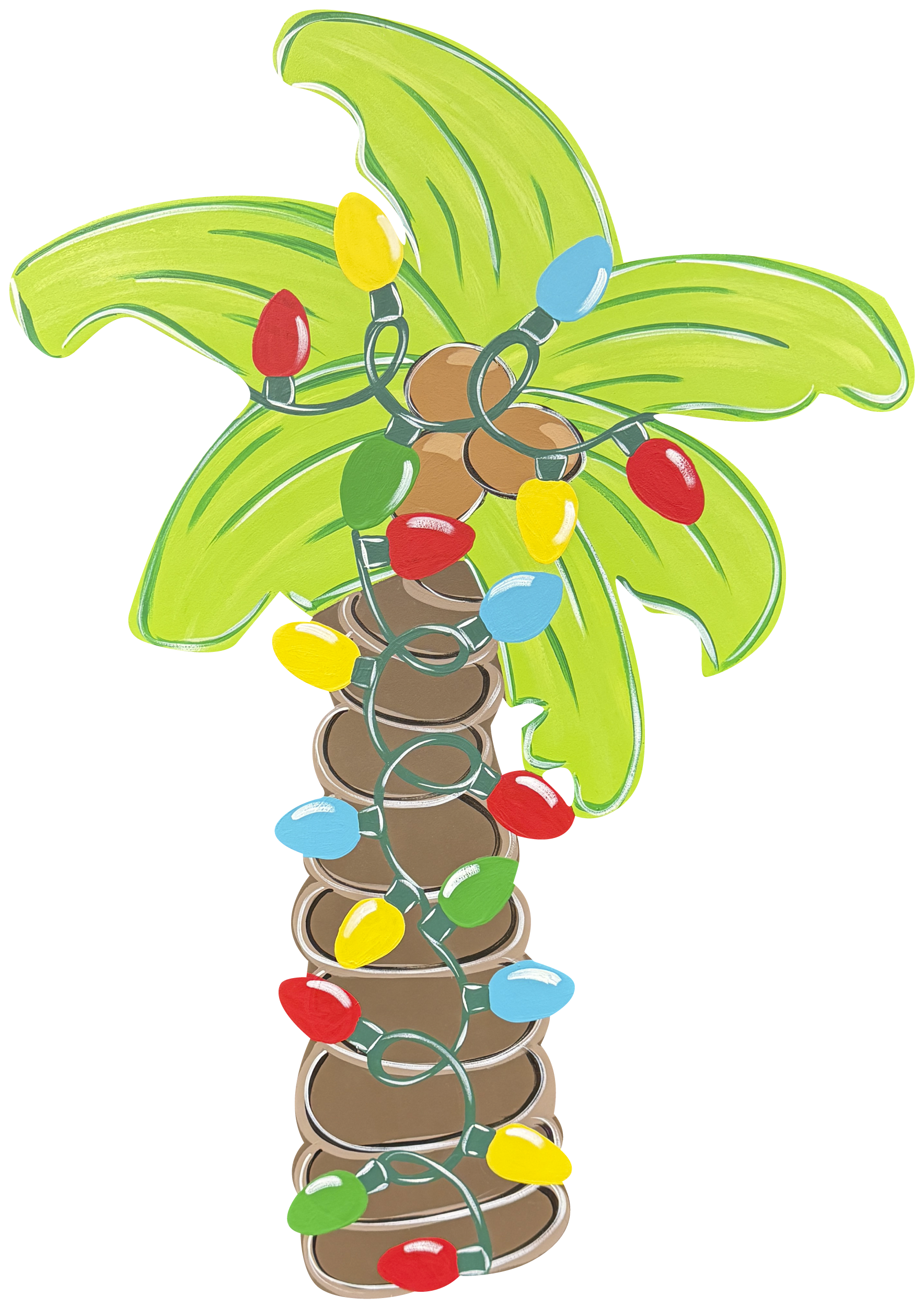 ASHLEY NICOLE DESIGNS PALM TREE WITH CHRISTMAS LIGHTS
