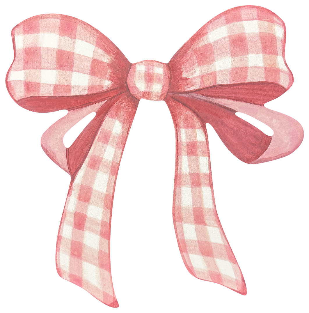ASHLEY NICOLE DESIGNS  PINK AND WHITE CHECKERED BOW