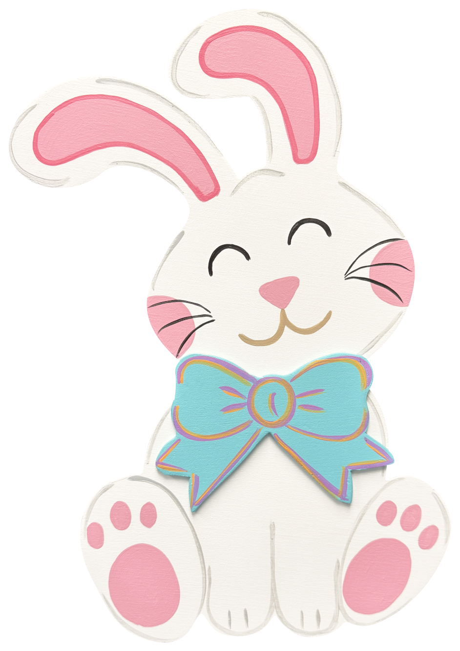 ASHLEY NICOLE DESIGNS WHITE BUNNY WITH BLUE BOWTIE