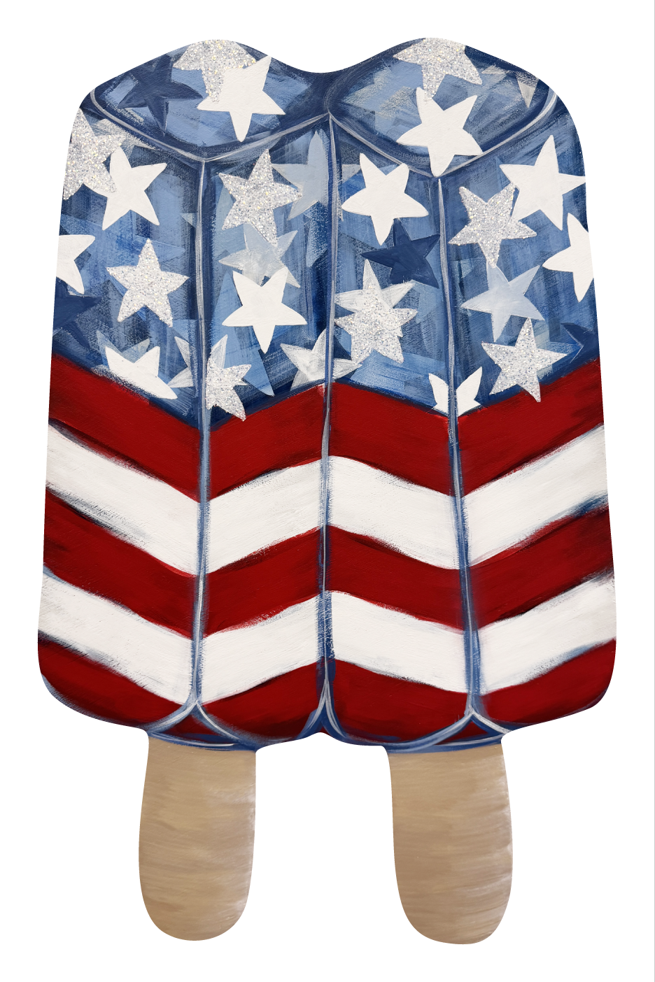 ASHLEY NICOLE DESIGNS USA POPSICLE RED WHITE BLUE AND STARS