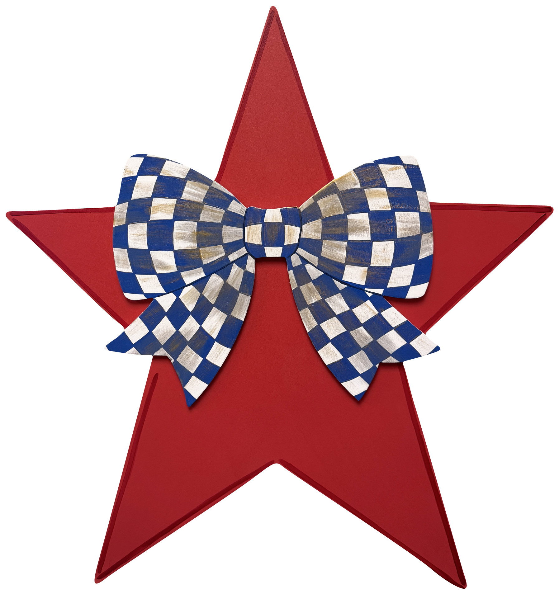 ASHLEY NICOLE DESIGNS RED STAR WITH BLUE AND WHITE BOW