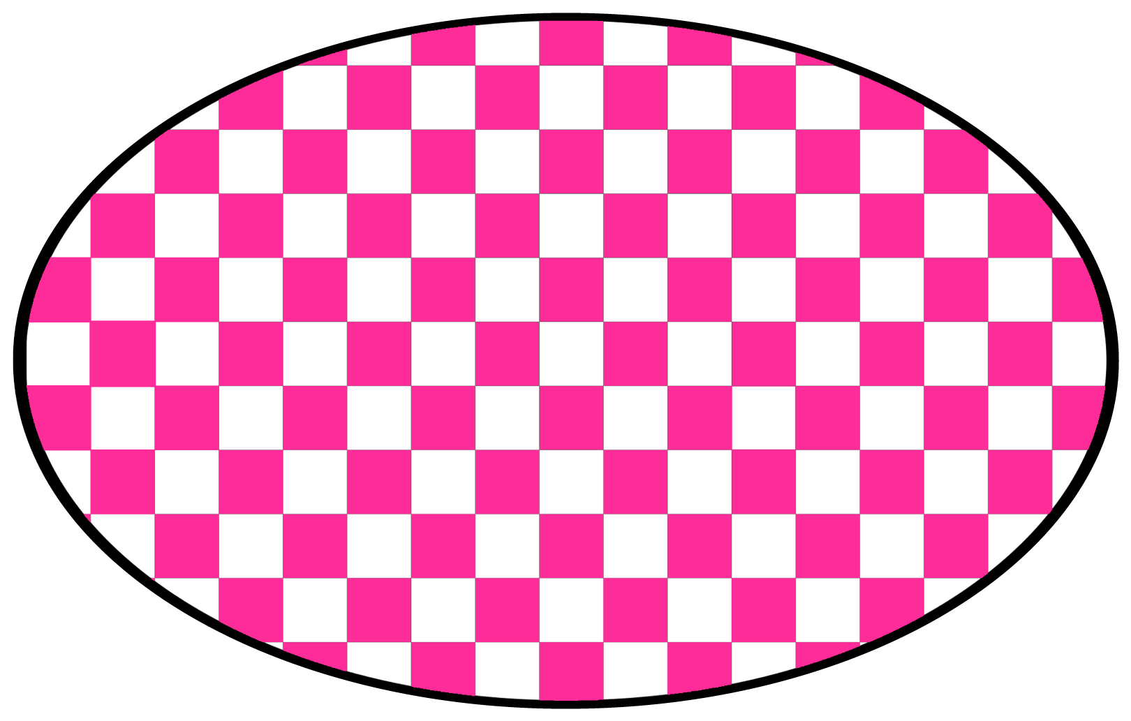 ASHLEY NICOLE DESIGNS PINK WHITE CHECKERED OVAL