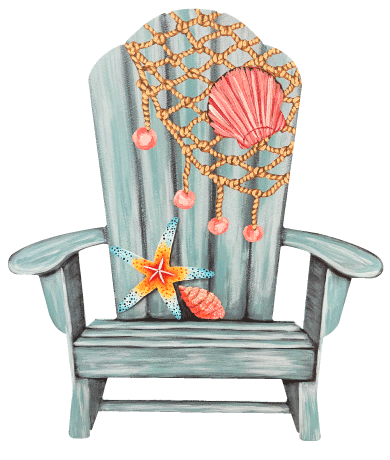 ASHLEY NICOLE DESIGNS BEACH CHAIR WITH SHELLS