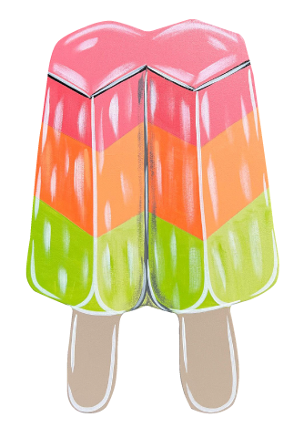 ASHLEY NICOLE DESIGNS PINK ORANGE AND LIME GREEN POPSICLE