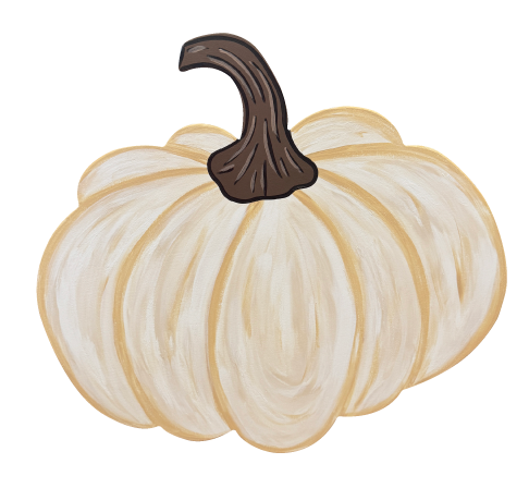 ASHLEY NICOLE DESIGNS CREAM COLOR PUMPKIN WITH BROWN STEM