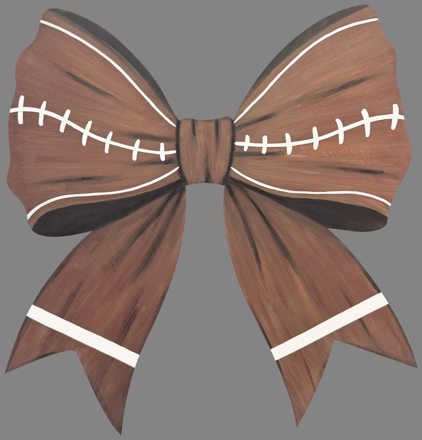ASHLEY NICOLE DESIGNS BROWN AND WHITE FOOTBALL BOW