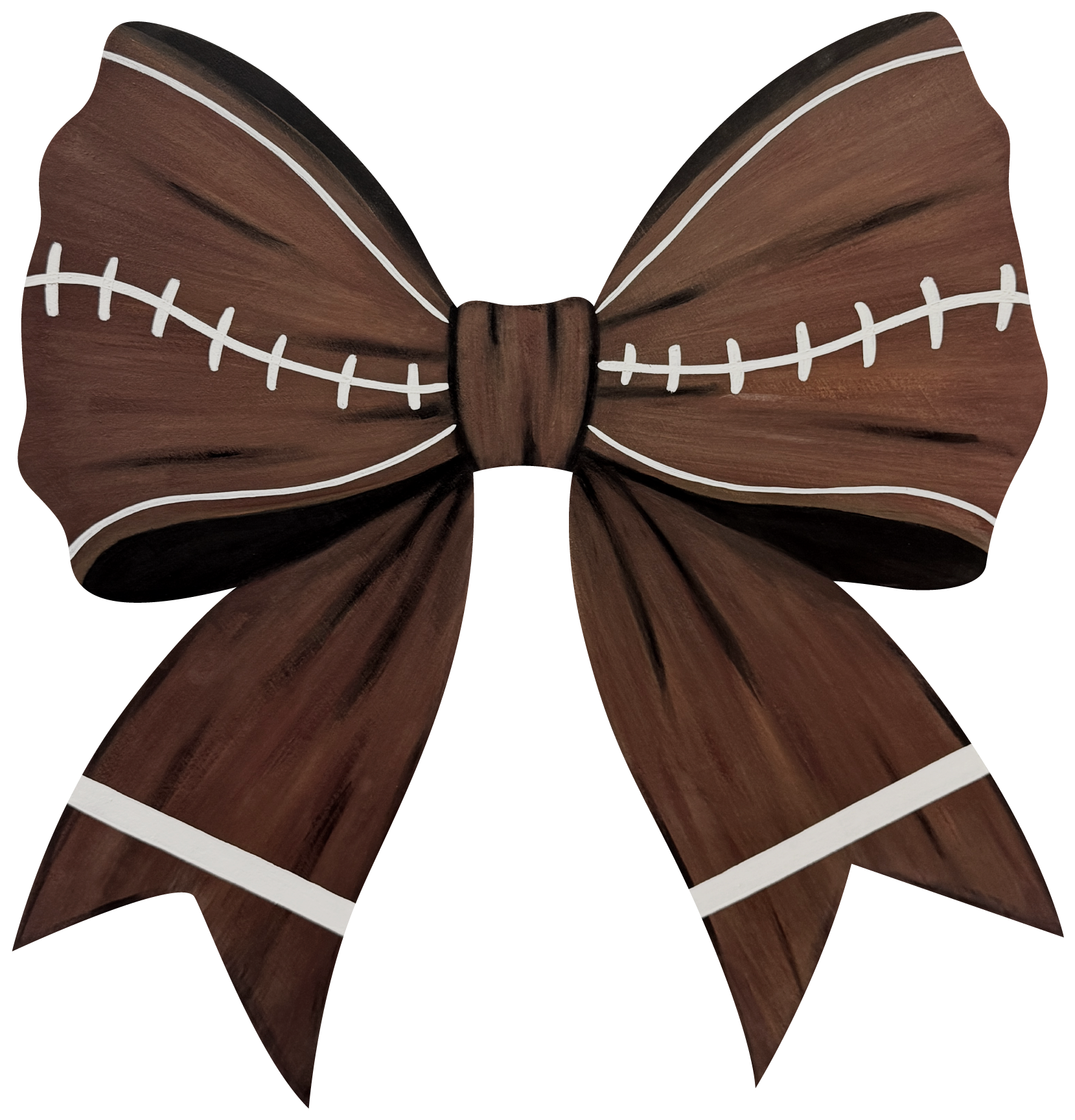 ASHLEY NICOLE DESIGNS BROWN AND WHITE FOOTBALL BOW