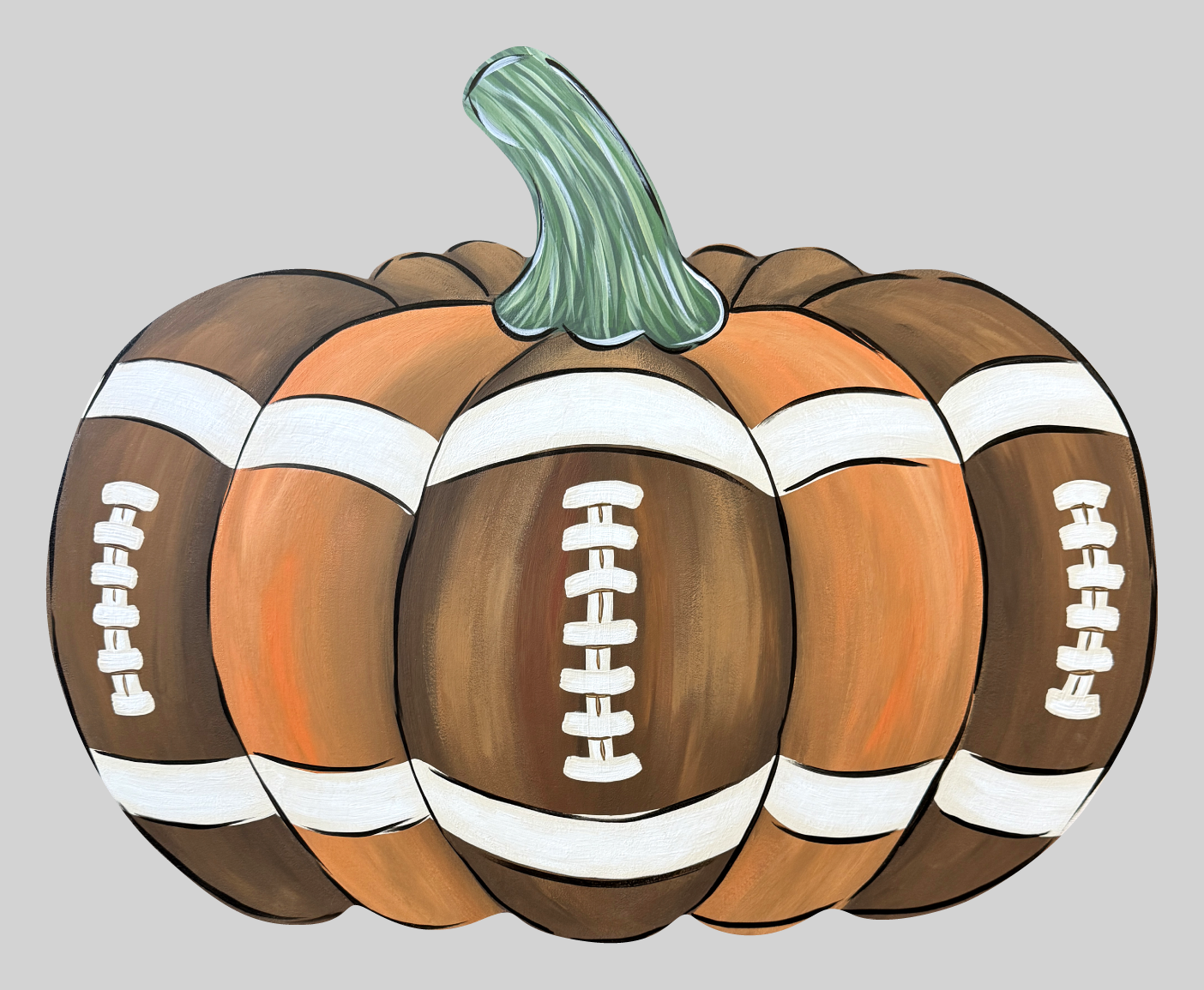 ASHLEY NICOLE DESIGNS PUMPKIN SHAPE WITH FOOTBALLS