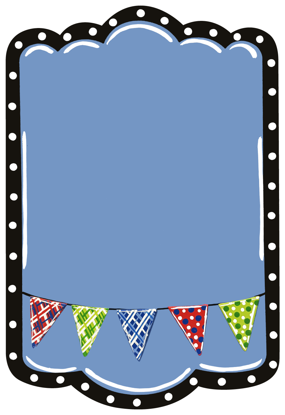 ASHLEY NICOLE DESIGNS BLUE PLAQUE  BLACK BORDER WHITE DOTS