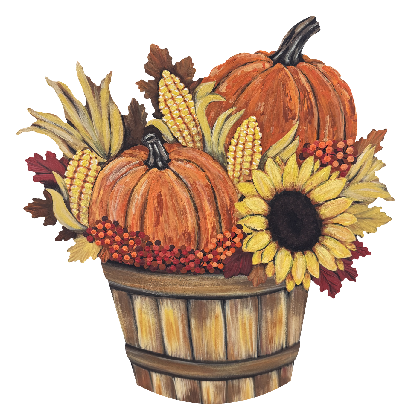 ASHLEY NICOLE DESIGNS BUSHEL BASKET OF PUMPKINS