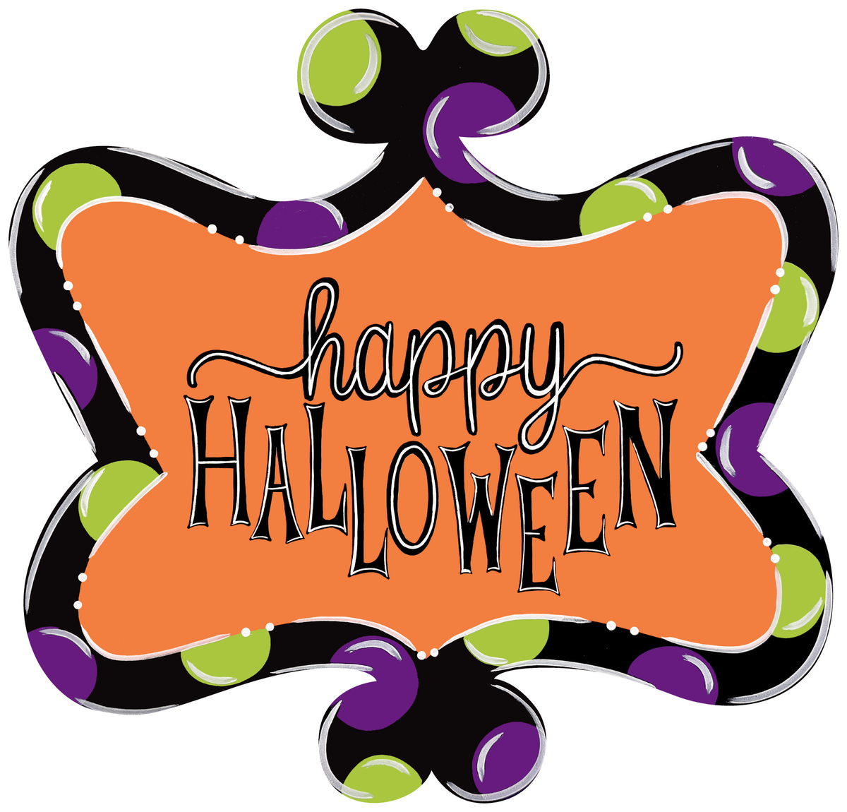 ASHLEY NICOLE DESIGNS ORANGE PURPLE BLACK GREEN HAPPY HALLOWEEN