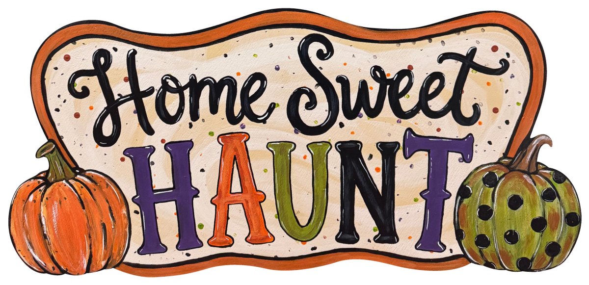 ASHLEY NICOLE DESIGNS HOME SWEET HAUNT ORANGE AND GREEN PUMPKINS