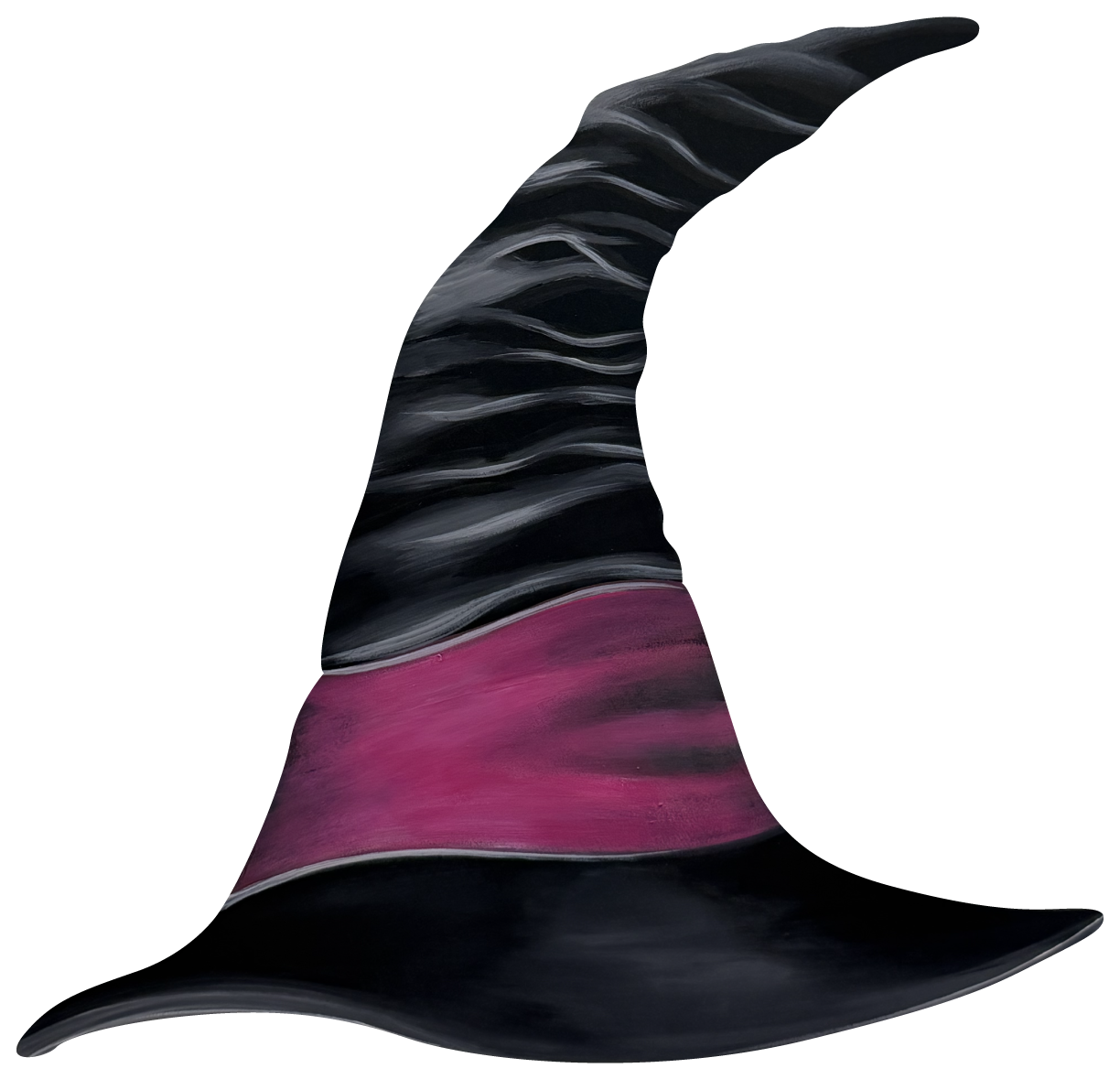 ASHLEY NICOLE DESIGNS BLACK WITCH HAT WITH PURPLE WINE BAND