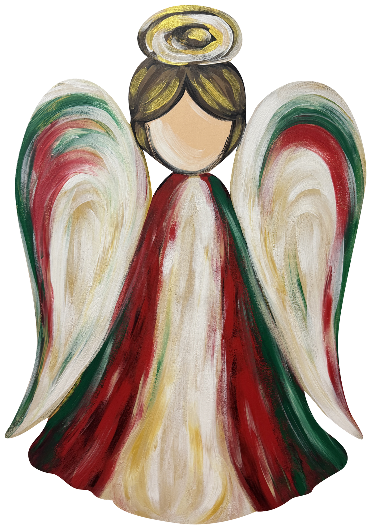 ASHLEY NICOLE DESIGNS RED GREEN WHITE ANGEL WITH BLONDE HAIR