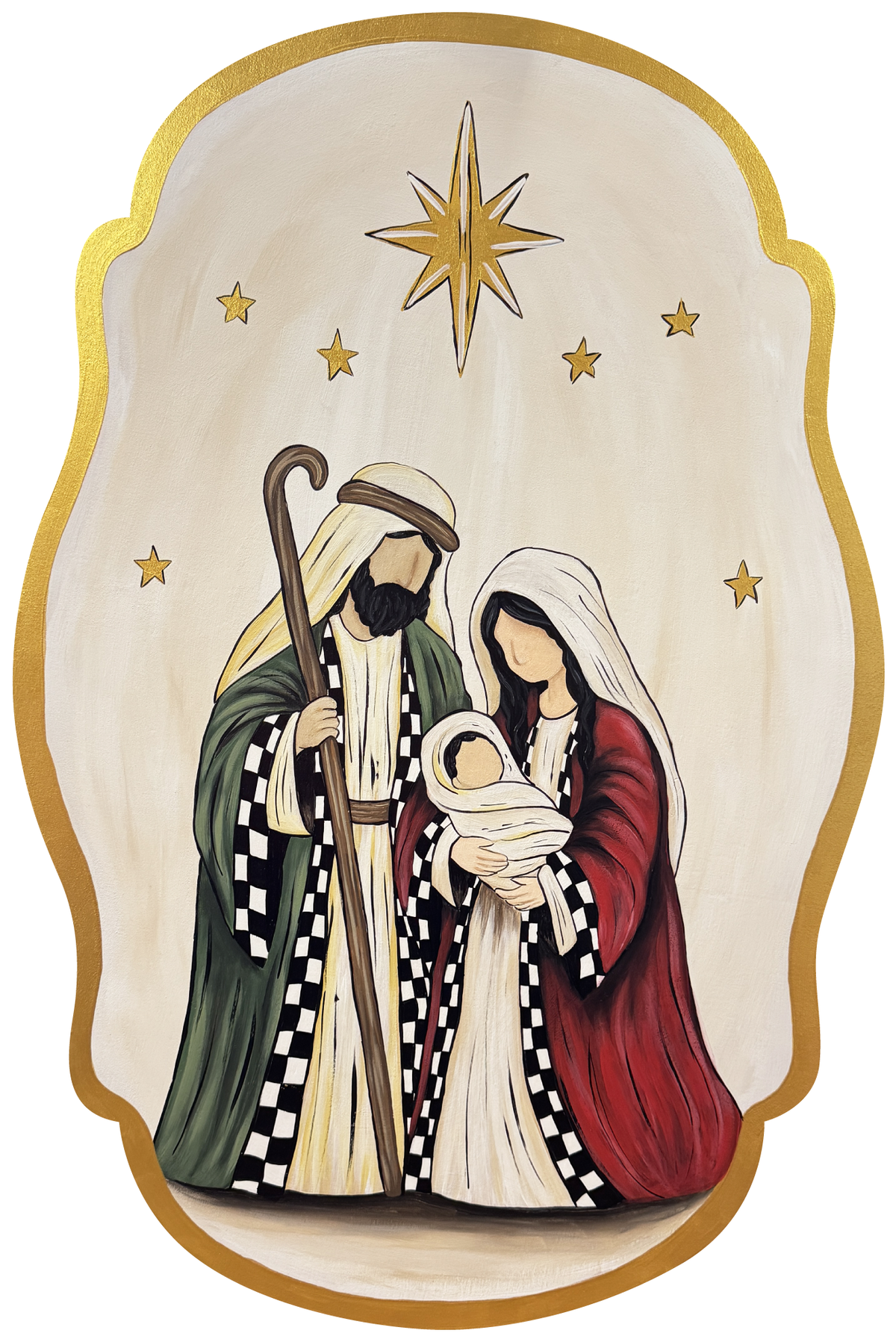 ASHLEY NICOLE DESIGNS MARY AND JOSEPH WITH GOLD AROUND THE EDGE