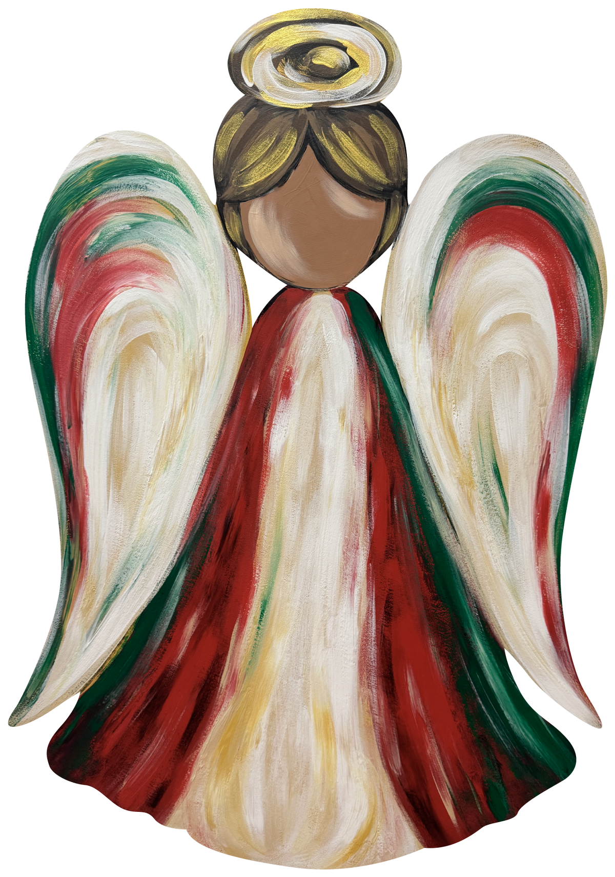 ASHLEY NICOLE DESIGNS DARK SKIN ANGEL RED GREEN WHITE WITH BLONDE HAIR