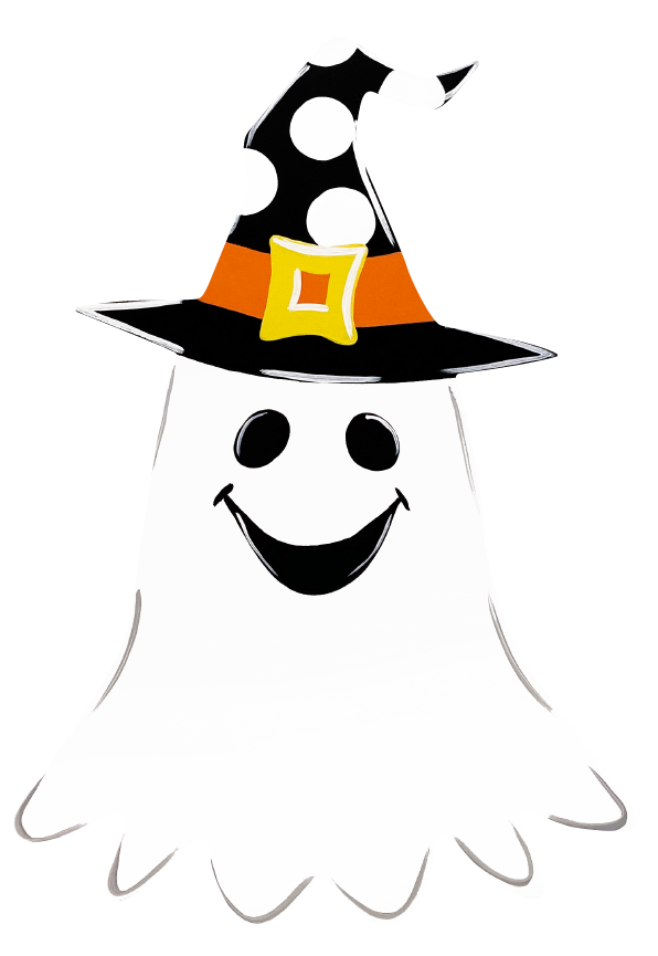 ASHLEY NICOLE DESIGNS GHOST WITH WITCH HAT