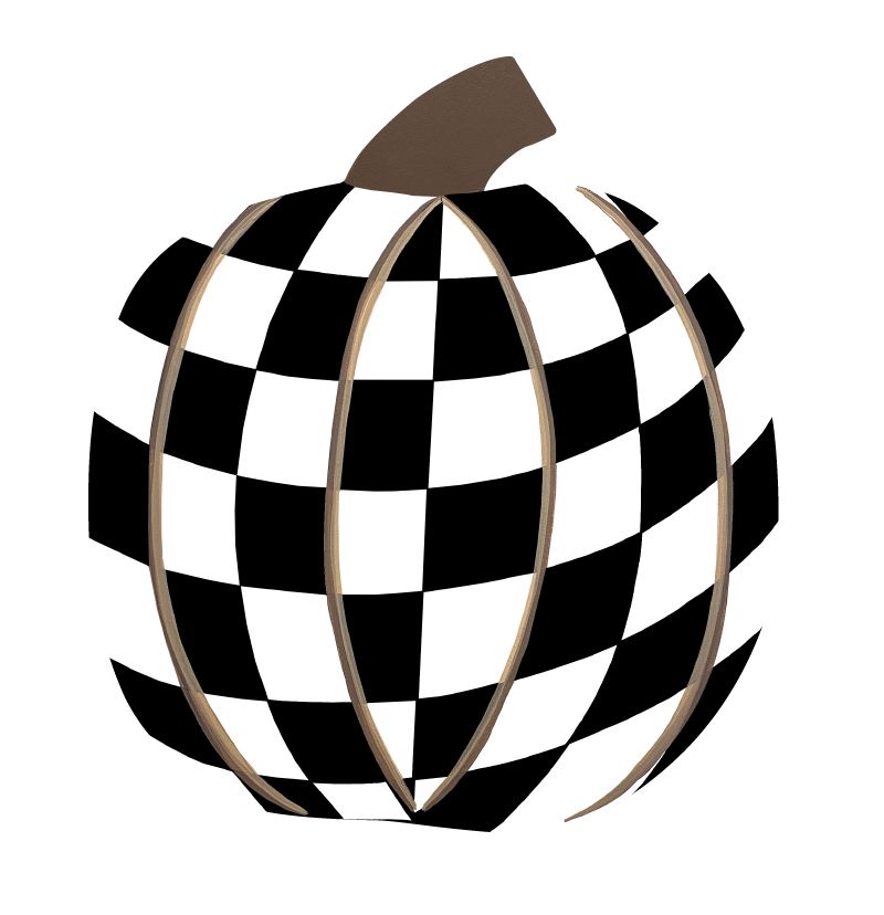 ASHLEY NICOLE DESIGNS BLACK AND WHITE CHECKERED PUMPKIN