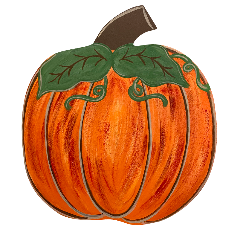 ASHLEY NICOLE DESIGNS ORANGE PUMPKIN WITH GREEN LEAVES