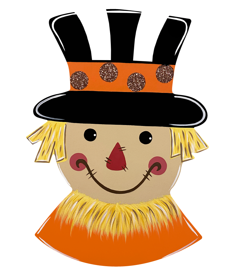 ASHLEY NICOLE DESIGNS SCARECROW WITH BLACK AND WHITE TOP HAT