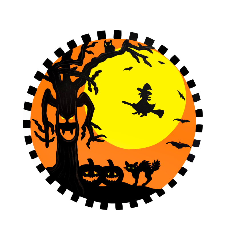 ASHLEY NICOLE DESIGNS WITCH SCENE WITH SPOOKY TREE