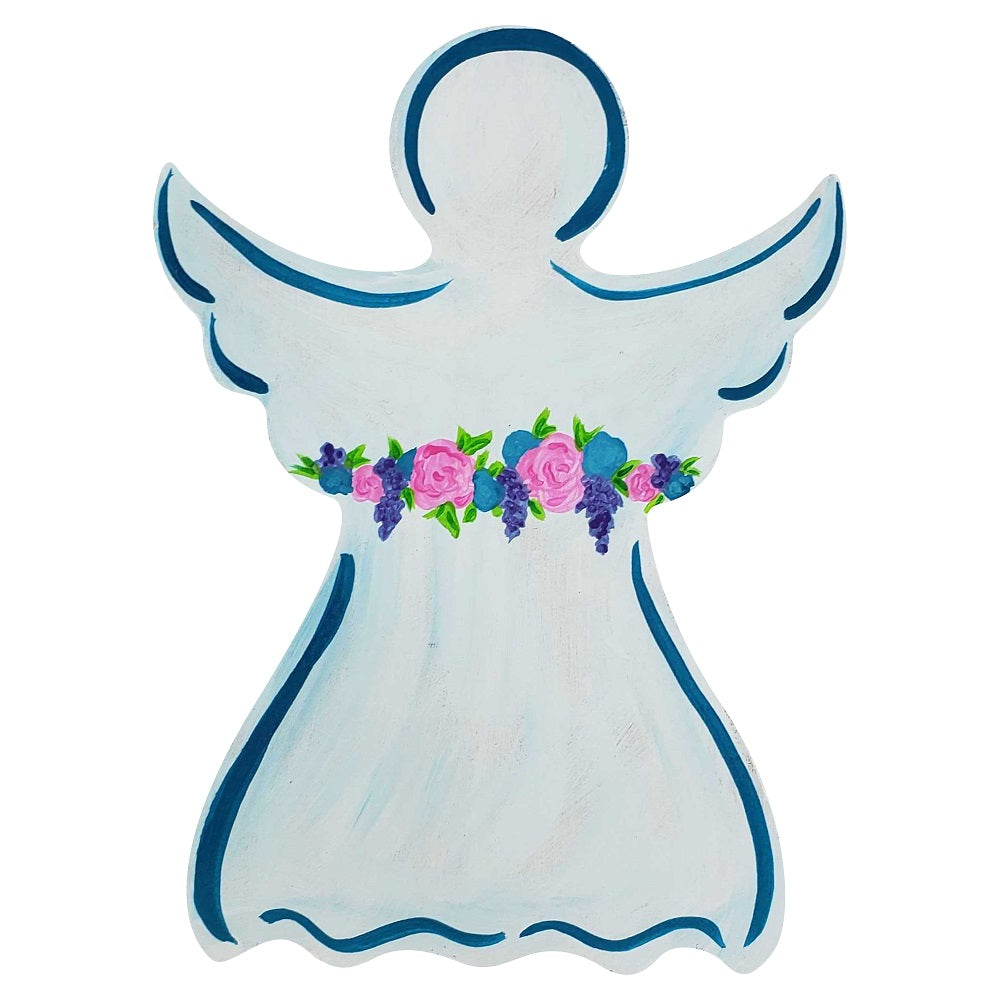 Basic Shape Angel With Wings MDF Cutout Silhouette - Unfinished For DIY