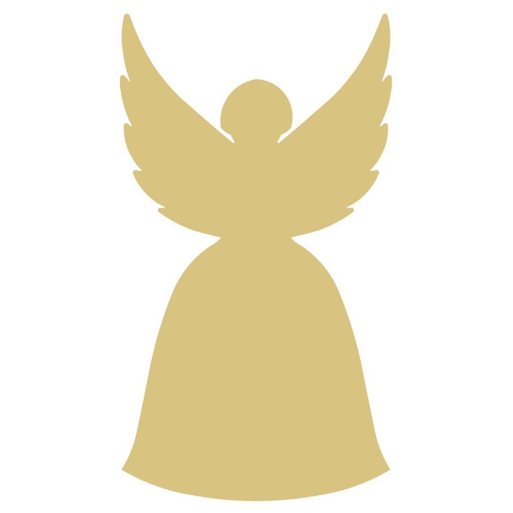Basic Shape Angel MDF Cutout Winged Silhouette - Unfinished For DIY