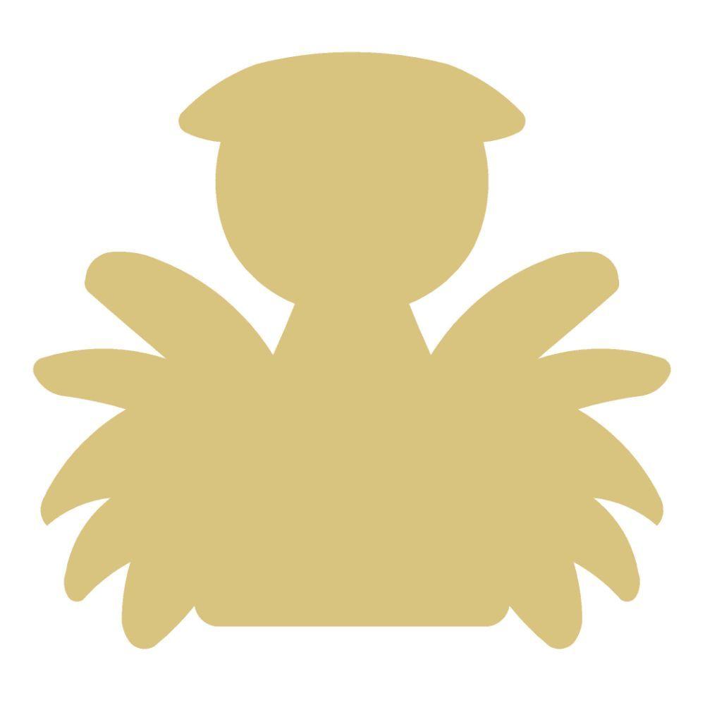 Basic Shape Angel MDF Cutout Silhouette Style 6 - Unfinished For DIY