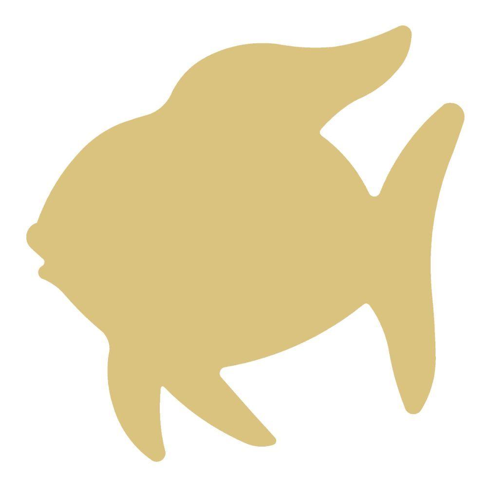 Basic Shape Angelfish MDF Cutout Silhouette Style 2 - Unfinished For DIY