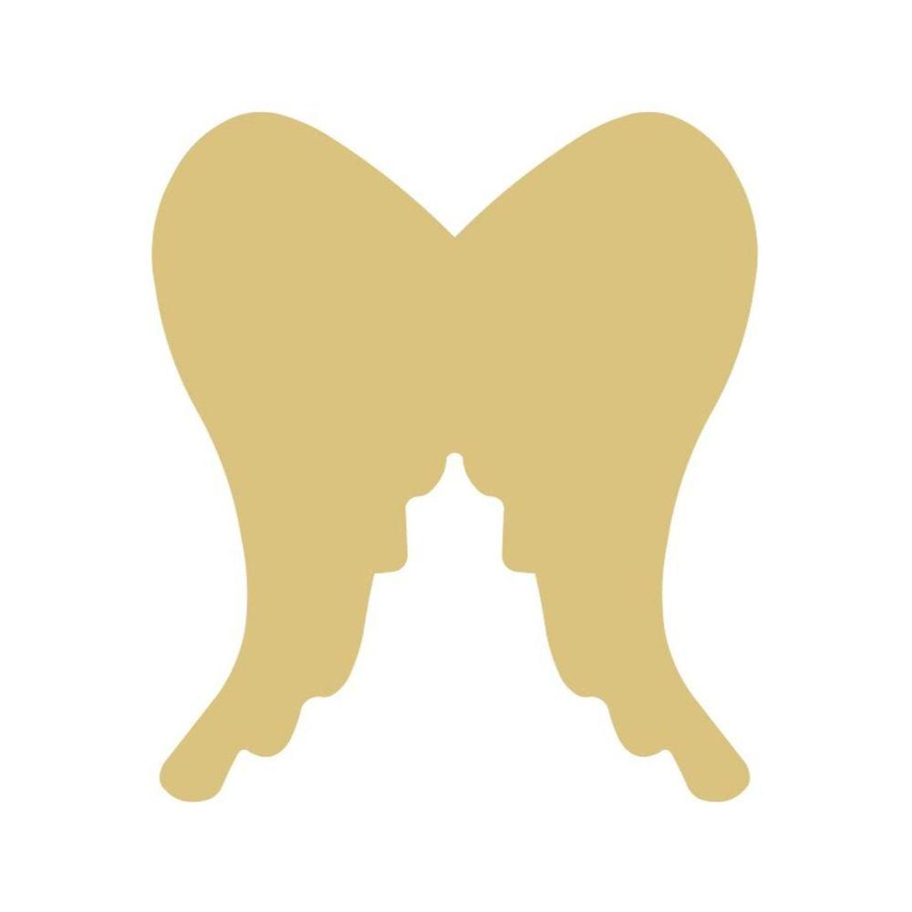 Basic Shape Angel Wings MDF Cutout Silhouette Style 2 - Unfinished For DIY