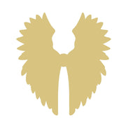 Basic Shape Angel Wings MDF Cutout Winged Heart Silhouette - Unfinished For DIY