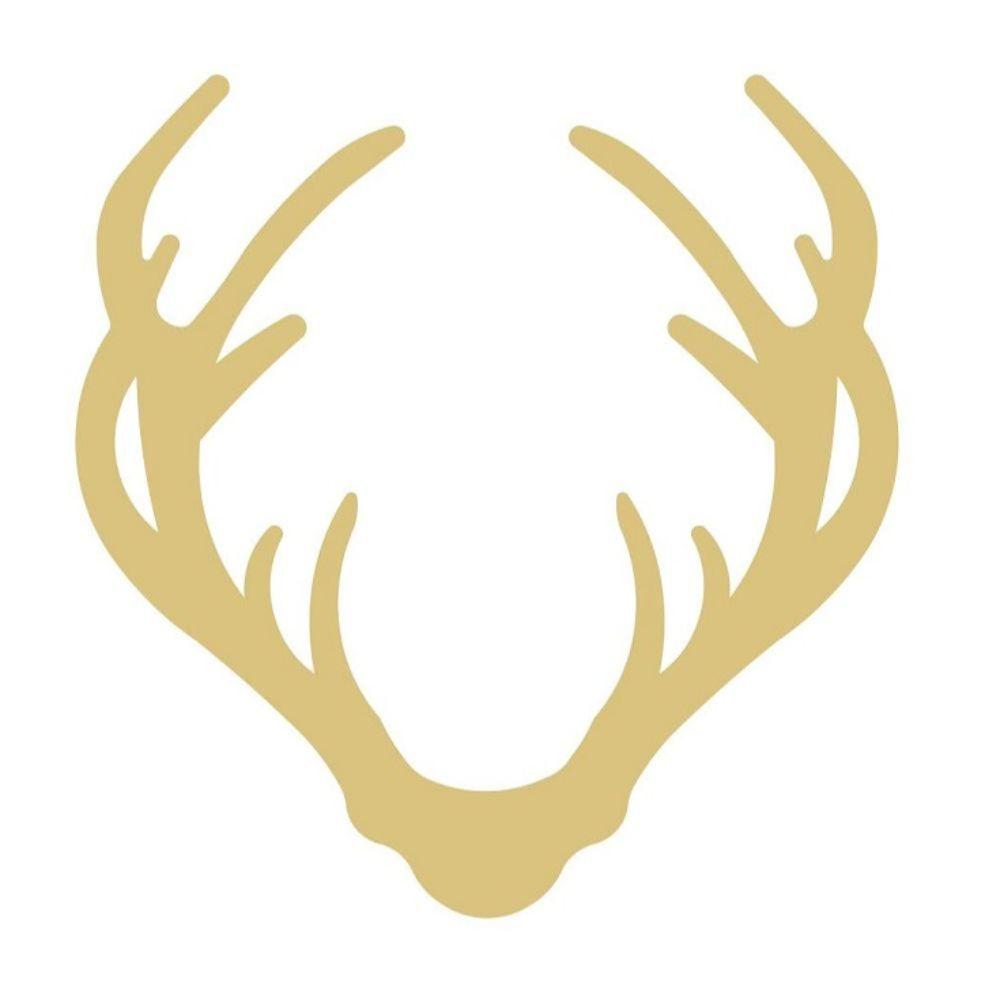 Basic Shape Antlers MDF Cutout Deer Antler Silhouette - Unfinished For DIY