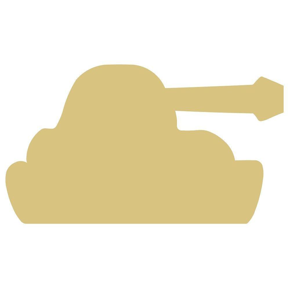 Basic Shape Tank MDF Cutout Tank Silhouette - Unfinished For DIY