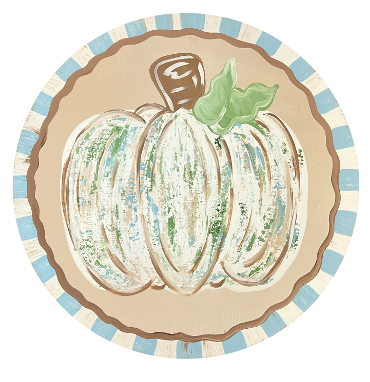 ARTISTICALLY SWEET PUMPKIN WITH BLUE EDGE