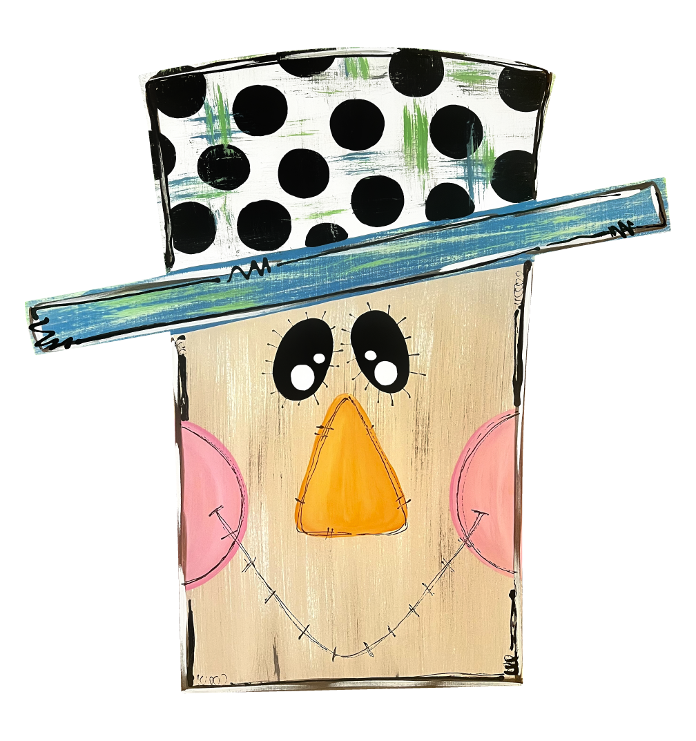 ARTISTICALLY SWEET SCARECROWN WITH BLACK DOTS ON HAT