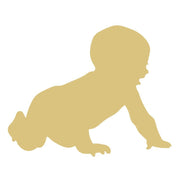 Basic Shape Crawling Baby MDF Cutout Silhouette - Unfinished For DIY