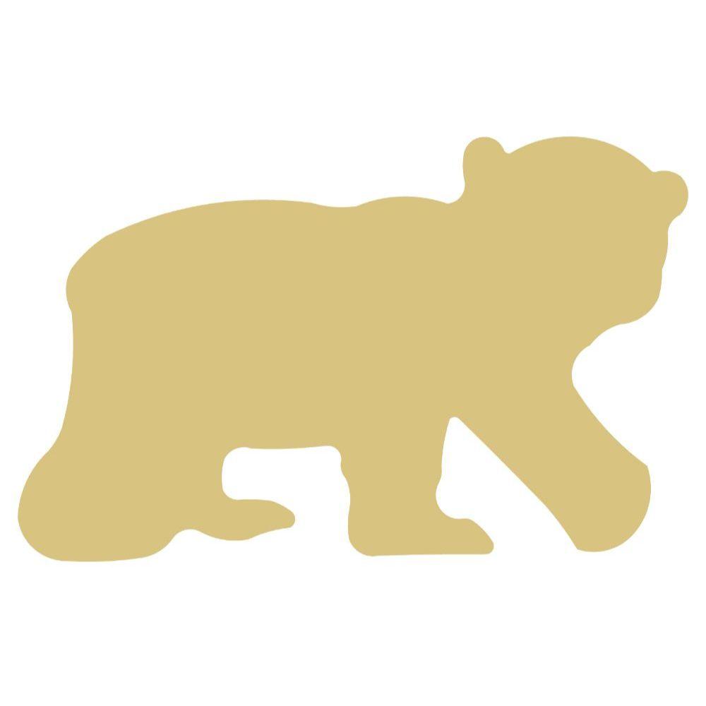 Basic Shape Bear MDF Cutout Walking Silhouette - Unfinished For DIY