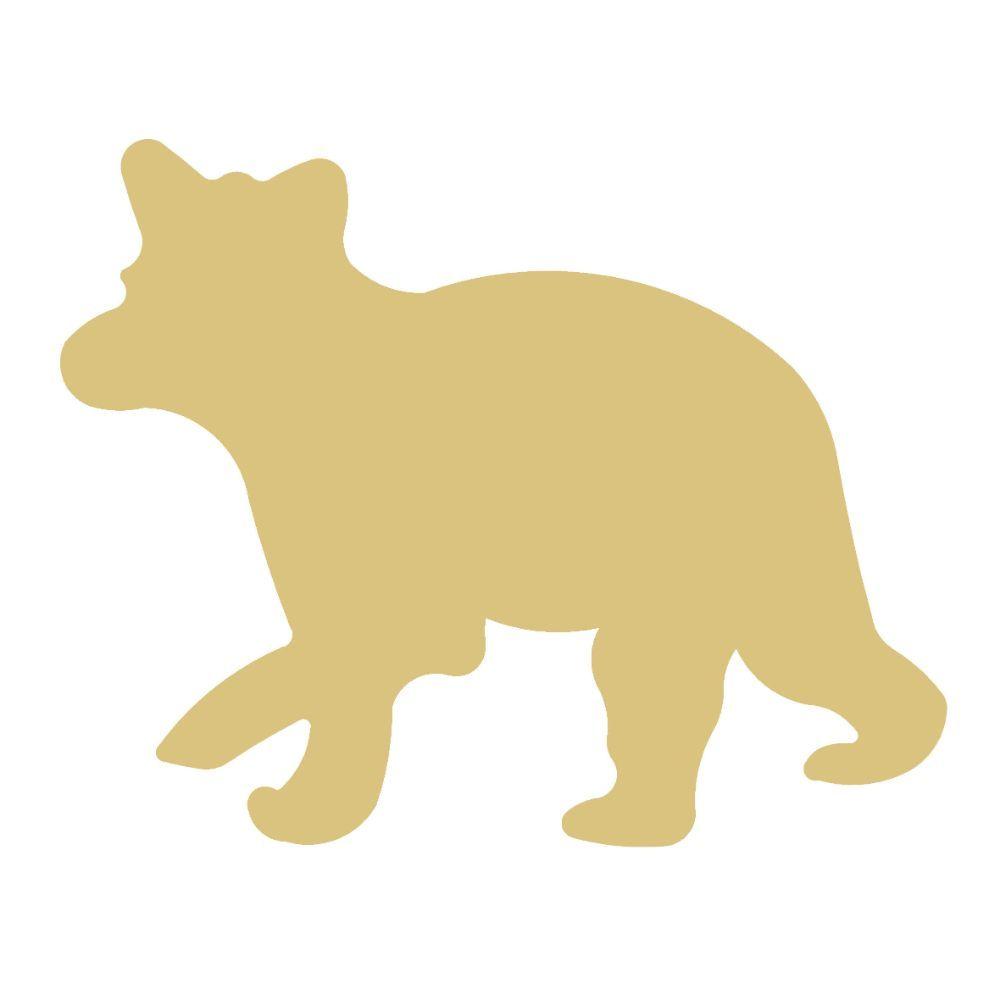 Basic Shape Bear MDF Cutout Silhouette Style 2 - Unfinished For DIY