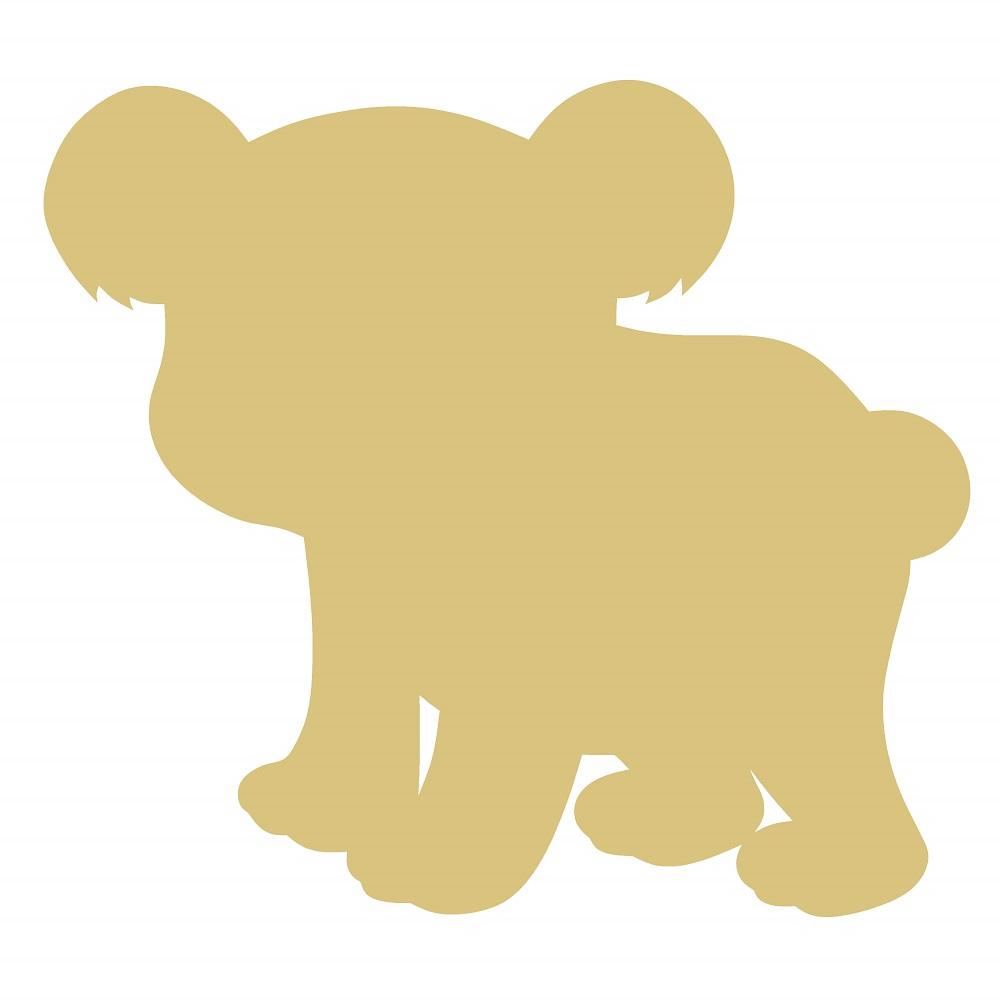 Basic Shape Bear MDF Cutout Cub Silhouette - Unfinished For DIY