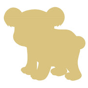 Basic Shape Bear MDF Cutout Cub Silhouette - Unfinished For DIY