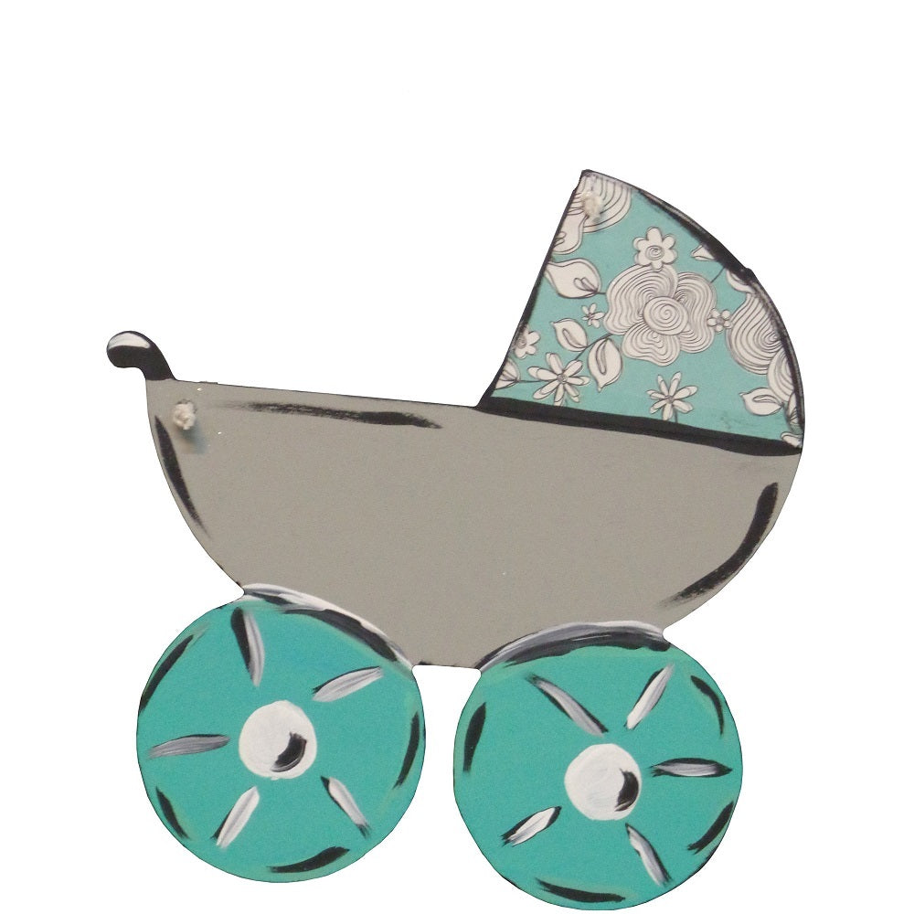 Basic Shape Carriage MDF Cutout Baby Carriage - Unfinished For DIY