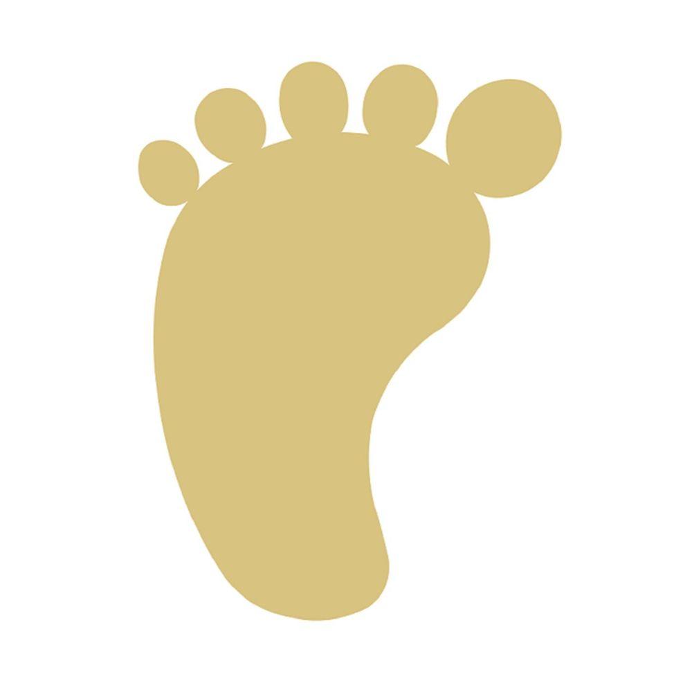 Basic Shape Foot MDF Cutout Baby Footprint - Unfinished For DIY