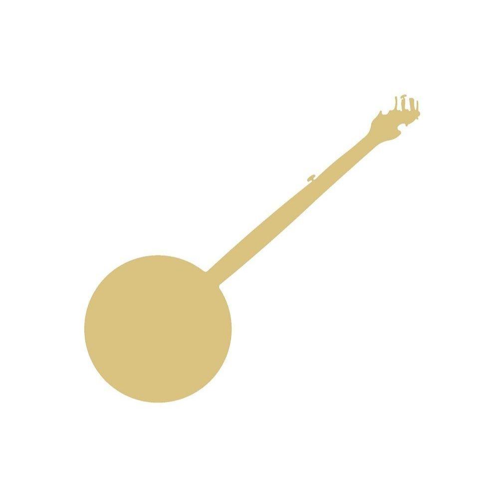 Basic Shape Banjo MDF Cutout Musical Instrument Silhouette - Unfinished For DIY