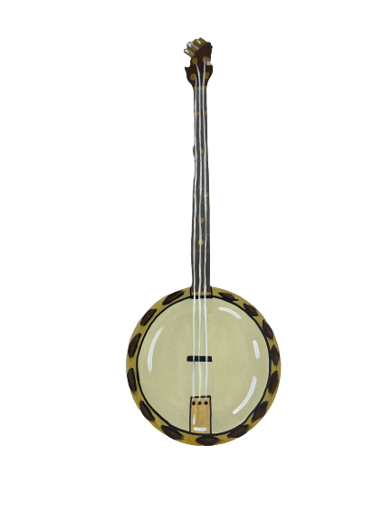 Basic Shape Banjo MDF Cutout Musical Instrument Silhouette - Unfinished For DIY
