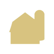 Basic Shape Barn MDF Cutout Silhouette With Silo Style 1 - Unfinished For DIY